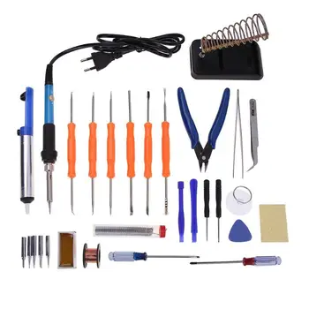 30pcs 220V Electric Maintenance Tools Temperature Adjustable Welding Soldering Iron Gun Tool Kit Set With Rubber Handle
30pcs 220V Electric Maintenance Tools Temperature Adjustable Welding Soldering Iron Gun Tool Kit Set With Rubber Handle
