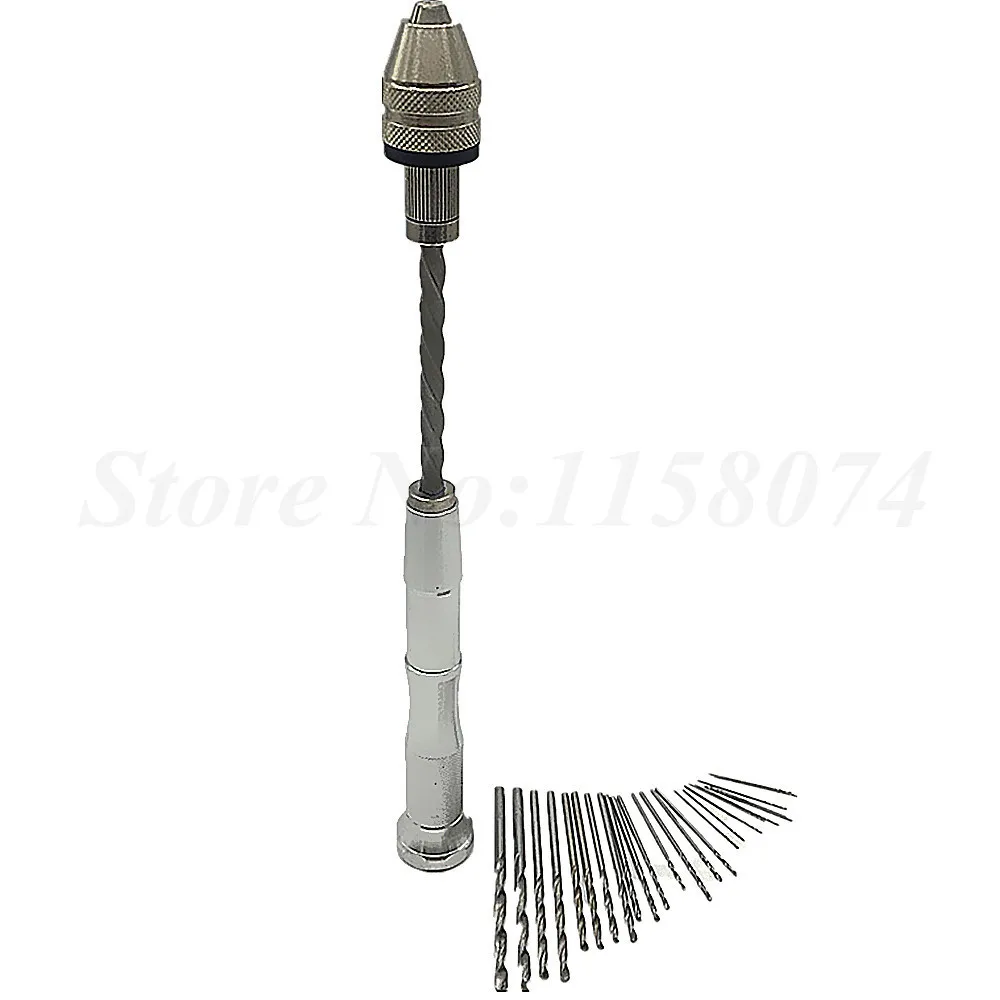 Mini Micro Twist Drill Bit Jewelry Craft + Hand Drill Manual Drill Chuck