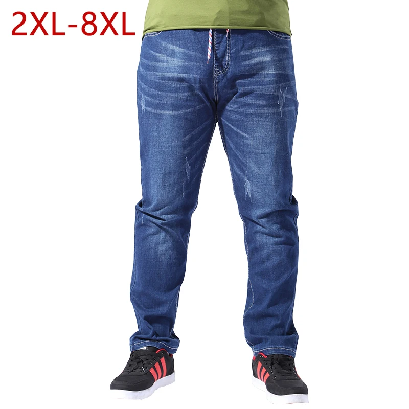 Big Size Men Jeans Straight High Stretch Spring Autumn Blue Casual Long Male Denim Pants Baggy 2XL-8XL Mens Drawstring Trousers
Big Size Men Jeans Straight High Stretch Spring Autumn Blue Casual Long Male Denim Pants Baggy 2XL-8XL Mens Drawstring Trousers