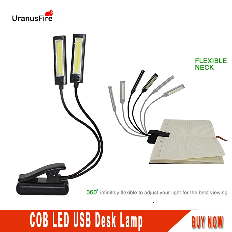 Светодиодная настольная лампа с зажимом Uranusfire COB 3 режима защиты глаз диммер для