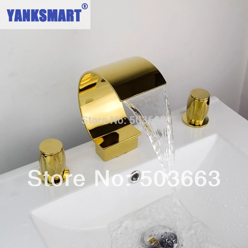 YANKSMART Bathroom Design 3 Pieces 2 Lever Bathroom Bathtub Basin Sink Polished Golden Faucet Vanity Mixer Deck Mounted Faucet
YANKSMART Bathroom Design 3 Pieces 2 Lever Bathroom Bathtub Basin Sink Polished Golden Faucet Vanity Mixer Deck Mounted Faucet