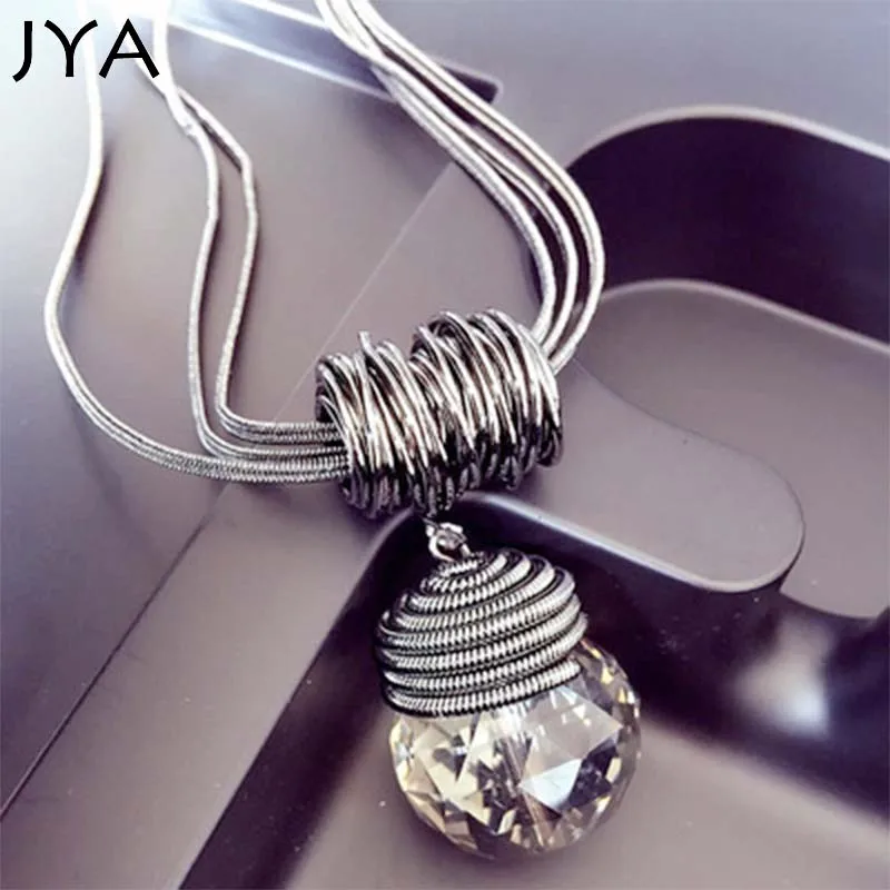 JYA New Arrival Sweater Necklace for Women Crystal Pendant Long Chain Metal Twisted Women Necklaces Jewelry Silver Accessories
JYA New Arrival Sweater Necklace for Women Crystal Pendant Long Chain Metal Twisted Women Necklaces Jewelry Silver Accessories
