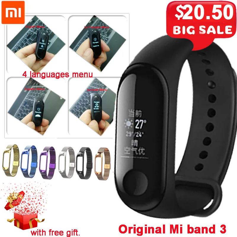 Original Xiaomi Mi Band 3 Smart Band Waterproof Smart Bracelet Heart Rate Monitor Fitness Tracker Wristband Sports Smartwatch.
Original Xiaomi Mi Band 3 Smart Band Waterproof Smart Bracelet Heart Rate Monitor Fitness Tracker Wristband Sports Smartwatch.