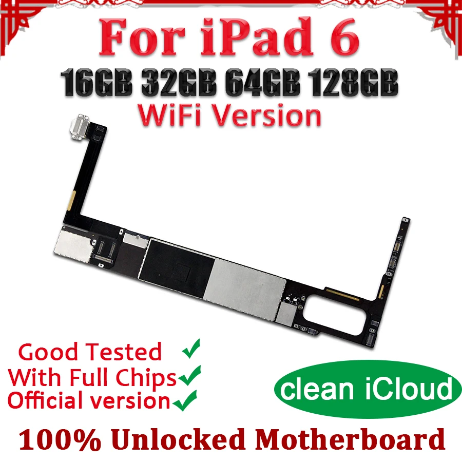 WiFi Version A1566 Unlocked For iPad 6/Air 2 Motherboard,Original Logic Board For iPad 6/iPad air 2 Mainboard Without Touch ID
WiFi Version A1566 Unlocked For iPad 6/Air 2 Motherboard,Original Logic Board For iPad 6/iPad air 2 Mainboard Without Touch ID