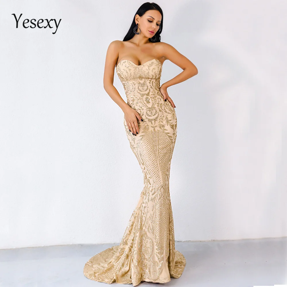 Yesexy 2020 Elegant Women Strapless Glitter Party Dress Sparkle Bodycon Floor Length Maxi Dress Off Shoulder Women Dress VR8911
Yesexy 2020 Elegant Women Strapless Glitter Party Dress Sparkle Bodycon Floor Length Maxi Dress Off Shoulder Women Dress VR8911