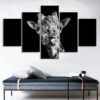 5 Pieces Canvas Print Black and White Animals Giraffe Printed Canvas Paintings Posters Wall Art Prints Home Decoration Framework
5 Pieces Canvas Print Black and White Animals Giraffe Printed Canvas Paintings Posters Wall Art Prints Home Decoration Framework