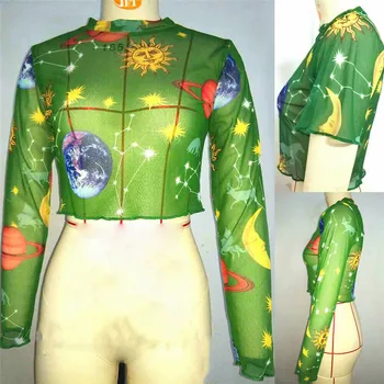 Sexy Perspective Women Hollow Mesh Net Avocado Green Shirts Long Sleeve Tops Transparent Blouse Clubwear Femme
Sexy Perspective Women Hollow Mesh Net Avocado Green Shirts Long Sleeve Tops Transparent Blouse Clubwear Femme