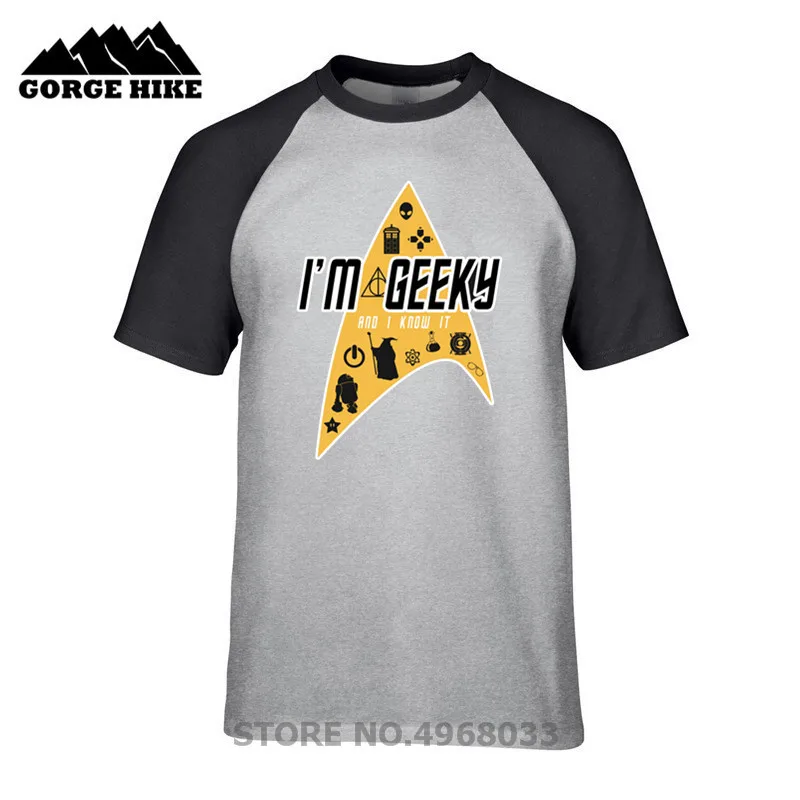 Tops Star Trek T Shirt Man's Funny Short Sleeve Cotton 3XL Round Collar Male Family Tee Shirts Star Wars I'm Geeky and I know it
Tops Star Trek T Shirt Man's Funny Short Sleeve Cotton 3XL Round Collar Male Family Tee Shirts Star Wars I'm Geeky and I know it