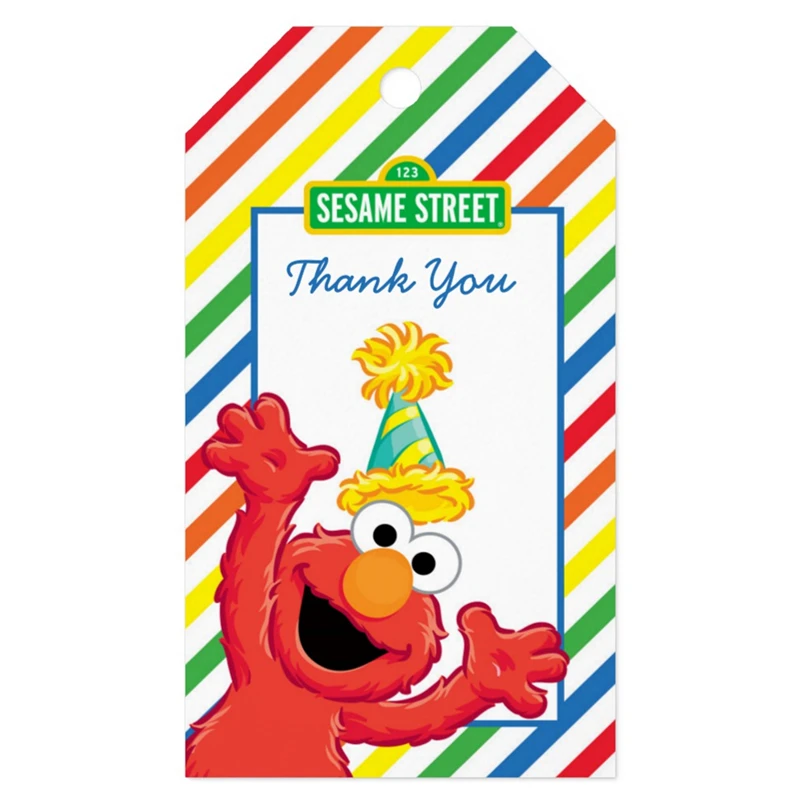 

Personalized Sesame Street | Elmo - Rainbow Birthday Thank You Gift Tags Birthday Party Decorations Kids, Baby Shower