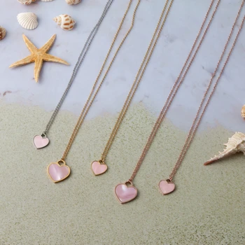 Mavis Hare Pink Sea shell Heart Stainless Steel Necklace with samll and big Heart Natural seashell Chain as Mother's day gift
Mavis Hare Pink Sea shell Heart Stainless Steel Necklace with samll and big Heart Natural seashell Chain as Mother's day gift