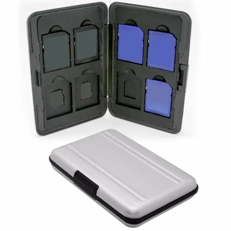 Silver Micro SD Card Holder SDXC Storage Holder Memory Card Case Protector Aluminum case 16 solts for SD/ SDHC/ SDXC/ Micro SD
Silver Micro SD Card Holder SDXC Storage Holder Memory Card Case Protector Aluminum case 16 solts for SD/ SDHC/ SDXC/ Micro SD