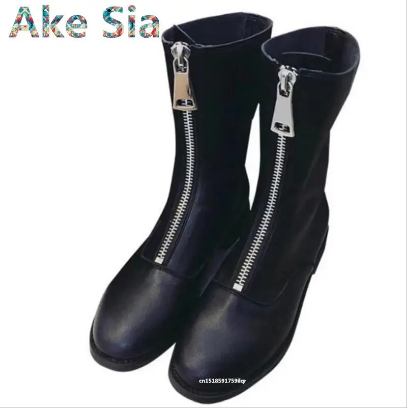 Ake Sia autumn and winter new women's shoes European and American fashion Martin boots low with square root female short boots
Ake Sia autumn and winter new women's shoes European and American fashion Martin boots low with square root female short boots