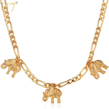 U7 Unique Design Gold Color Unisex Fashion Jewelry Trendy Figaro Chain Small Elephant Charms Choker Necklaces N331
U7 Unique Design Gold Color Unisex Fashion Jewelry Trendy Figaro Chain Small Elephant Charms Choker Necklaces N331