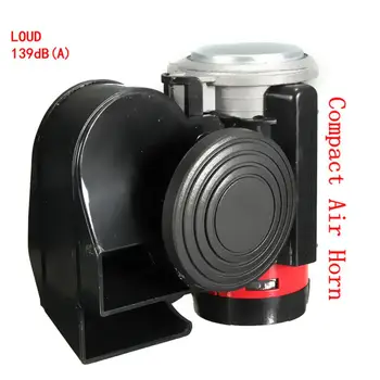 12V 139dB Black Snail Compact Dual Air Horn sound signal Car Train Air Horn for Car Vehicle Motorcycle Yacht Boat SUV Bike
12V 139dB Black Snail Compact Dual Air Horn sound signal Car Train Air Horn for Car Vehicle Motorcycle Yacht Boat SUV Bike