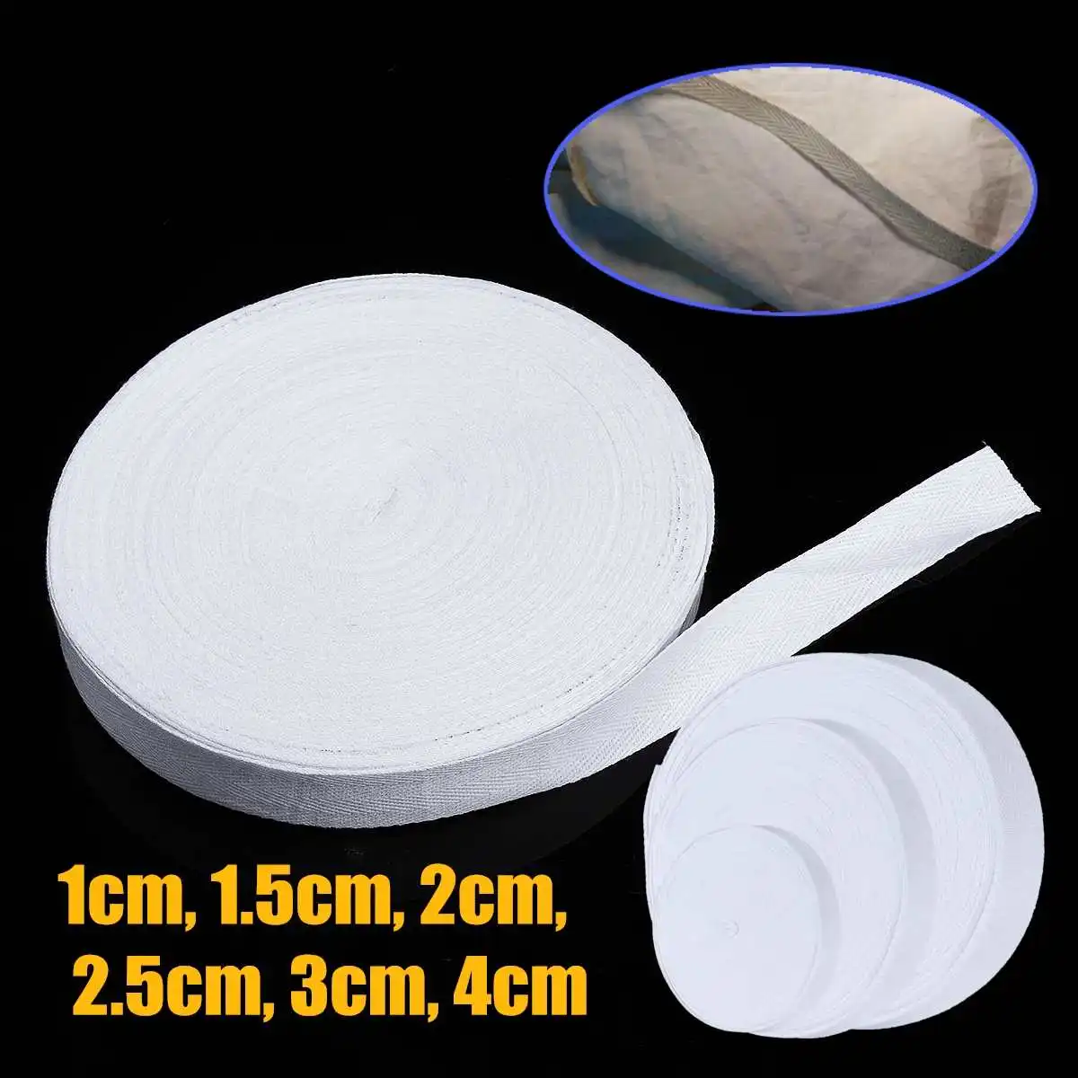1/1.5/2/2.5/3/4cm 45M Cotton Tape Webbing Sewing Belt Fabric Strap Ribbon Roll For Bunting Apron Bag Clothing Sewing Tape
1/1.5/2/2.5/3/4cm 45M Cotton Tape Webbing Sewing Belt Fabric Strap Ribbon Roll For Bunting Apron Bag Clothing Sewing Tape