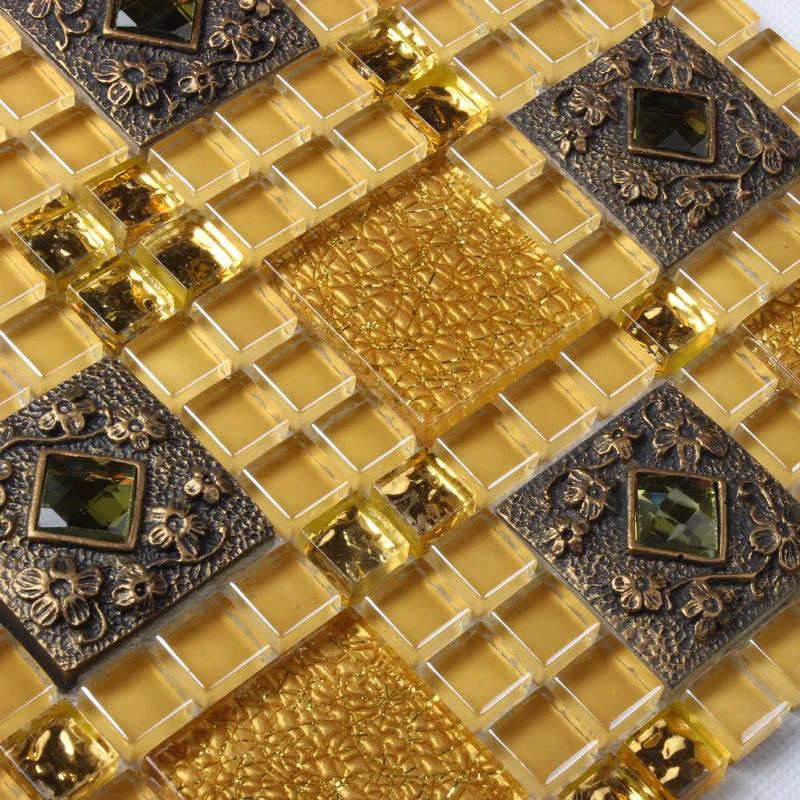 3D Retro Imitate Gold Crystal Glass Mosaic tile mirror Fireplace European style personality wall decorate
3D Retro Imitate Gold Crystal Glass Mosaic tile mirror Fireplace European style personality wall decorate