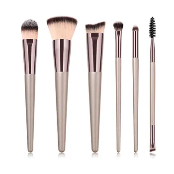 6pcs/set Champagne Makeup Brushes For Foundation Flat Powder Bronzer Eyeshadow Blending Brush Women Facial Makeup Tools Kit
6pcs/set Champagne Makeup Brushes For Foundation Flat Powder Bronzer Eyeshadow Blending Brush Women Facial Makeup Tools Kit