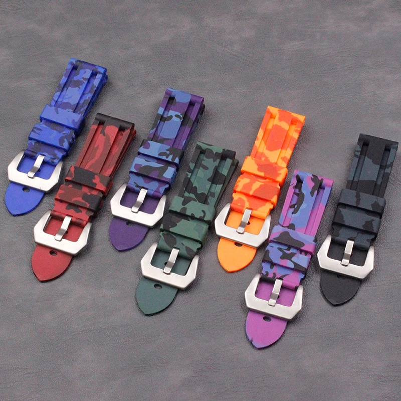 Men's Silicone Strap 24mm High Quality Camouflage for Panerai Luminor Strap Women's Waterproof Sports Rubber Strap Pin Buckle
Men's Silicone Strap 24mm High Quality Camouflage for Panerai Luminor Strap Women's Waterproof Sports Rubber Strap Pin Buckle