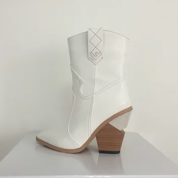 Women High Heel Ankle Boots Leather Cowboy Cowgirl Boots Pointed Toe Slip-On Western Boots Shoes Woman Ladies Botines Mujer
Women High Heel Ankle Boots Leather Cowboy Cowgirl Boots Pointed Toe Slip-On Western Boots Shoes Woman Ladies Botines Mujer