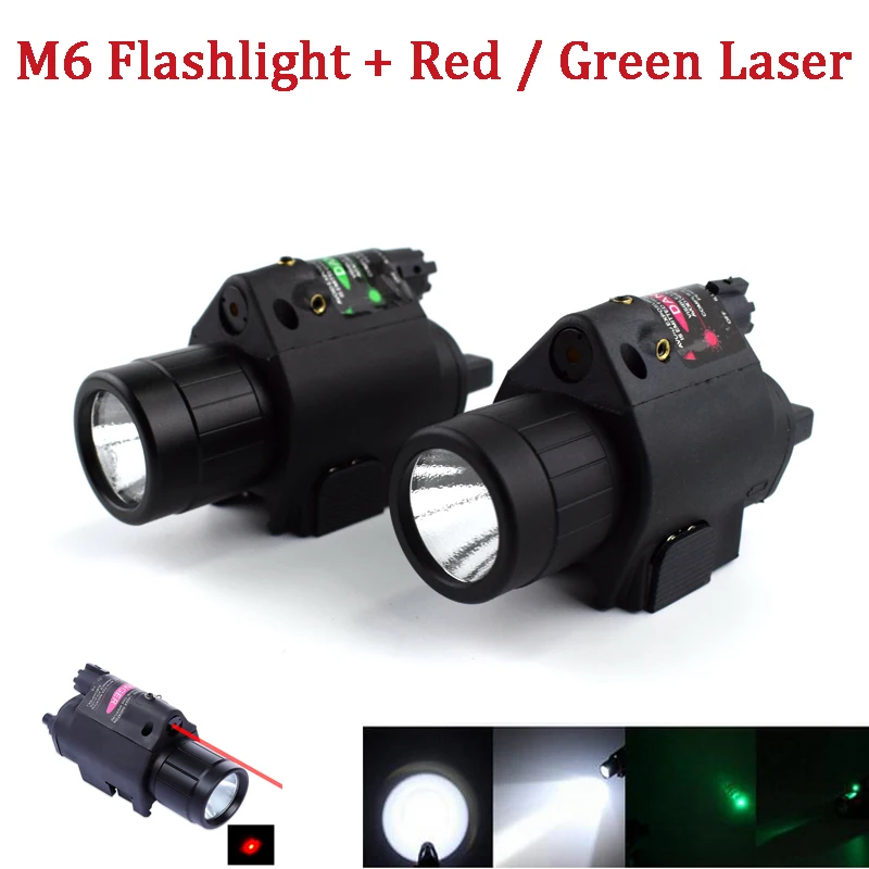 Tactical Combo 2 In 1 M6 Red / Green Laser + Tactical Flashlight Fit For 20mm Rail Pistol Rifle Gun Hunting Shooting Sight Scope
Tactical Combo 2 In 1 M6 Red / Green Laser + Tactical Flashlight Fit For 20mm Rail Pistol Rifle Gun Hunting Shooting Sight Scope