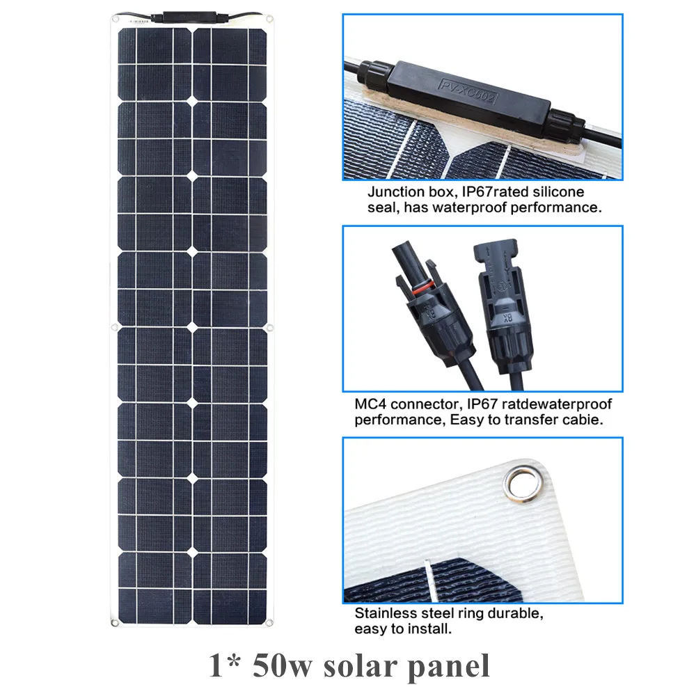 16V 50W Water Resistant Corrosion Resistance flexible Monocrystalline silicon ETFE Solar Panel Module Panneau solaire Solarpanel
16V 50W Water Resistant Corrosion Resistance flexible Monocrystalline silicon ETFE Solar Panel Module Panneau solaire Solarpanel