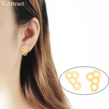 V Attract 10pair Summer Jewelry Tiny Small Honeycomb Stud Earring Gold Stainless Steel Geometric Orecchini For Women 2018
V Attract 10pair Summer Jewelry Tiny Small Honeycomb Stud Earring Gold Stainless Steel Geometric Orecchini For Women 2018