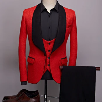High quality Mens Fashion Big Shawl Lapel 3 Pieces Set Pink Red Blue White Black Wedding Groom Suits Jacquard Banquet Tuxedos
High quality Mens Fashion Big Shawl Lapel 3 Pieces Set Pink Red Blue White Black Wedding Groom Suits Jacquard Banquet Tuxedos