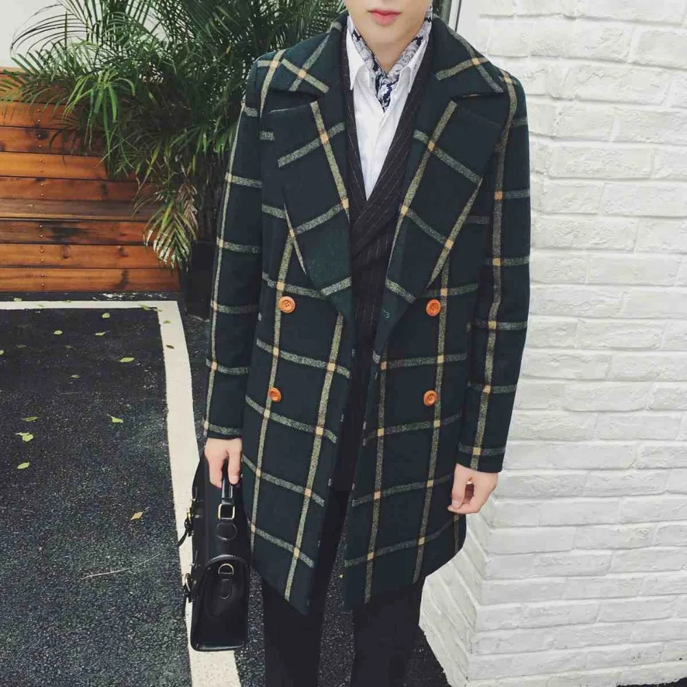 MIXCUBIC 2017 winter British style gentleman simple plaid wild wool jackets men casual slim lattice Wool overcoat for men M-2XL
MIXCUBIC 2017 winter British style gentleman simple plaid wild wool jackets men casual slim lattice Wool overcoat for men M-2XL