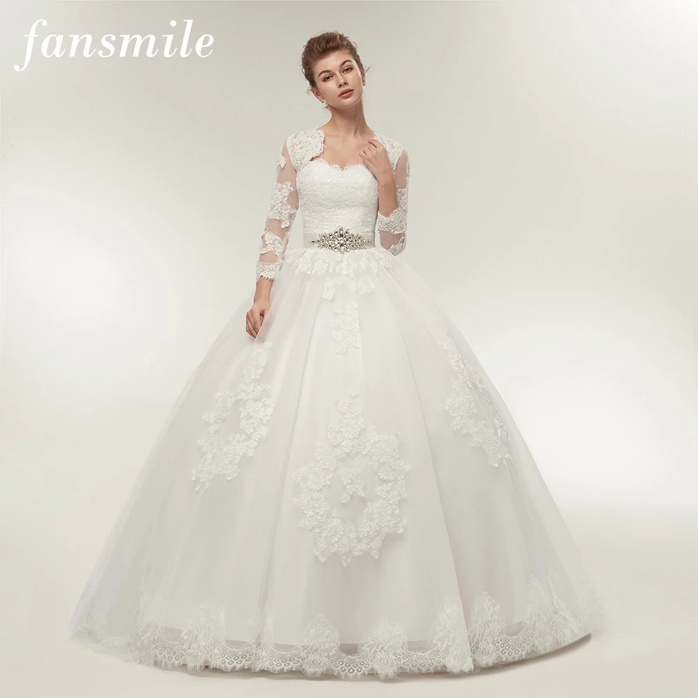 Fansmile Two Piece Long Sleeve Jacket Wedding Dresses 2019 Plus Size Bridal Ball Gowns Vestido de noiva Robe De Mariage FSM-122T
Fansmile Two Piece Long Sleeve Jacket Wedding Dresses 2019 Plus Size Bridal Ball Gowns Vestido de noiva Robe De Mariage FSM-122T