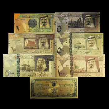 Home Deco Gold Banknotes Fake money Saudi Arabia Banknotes 1-500 Riyals Gold Plated Banknote for Collection Gifts banknotes
Home Deco Gold Banknotes Fake money Saudi Arabia Banknotes 1-500 Riyals Gold Plated Banknote for Collection Gifts banknotes