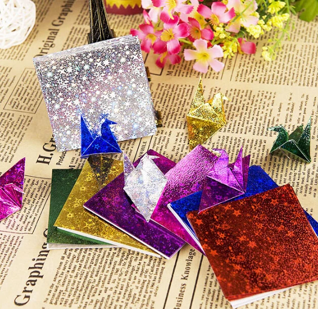 70PCS/lot Pearl Laser Multi-pattern Star Origami Paper Cranes Folded Square Handmade Paper Kawasaki Rose Paper Children
70PCS/lot Pearl Laser Multi-pattern Star Origami Paper Cranes Folded Square Handmade Paper Kawasaki Rose Paper Children