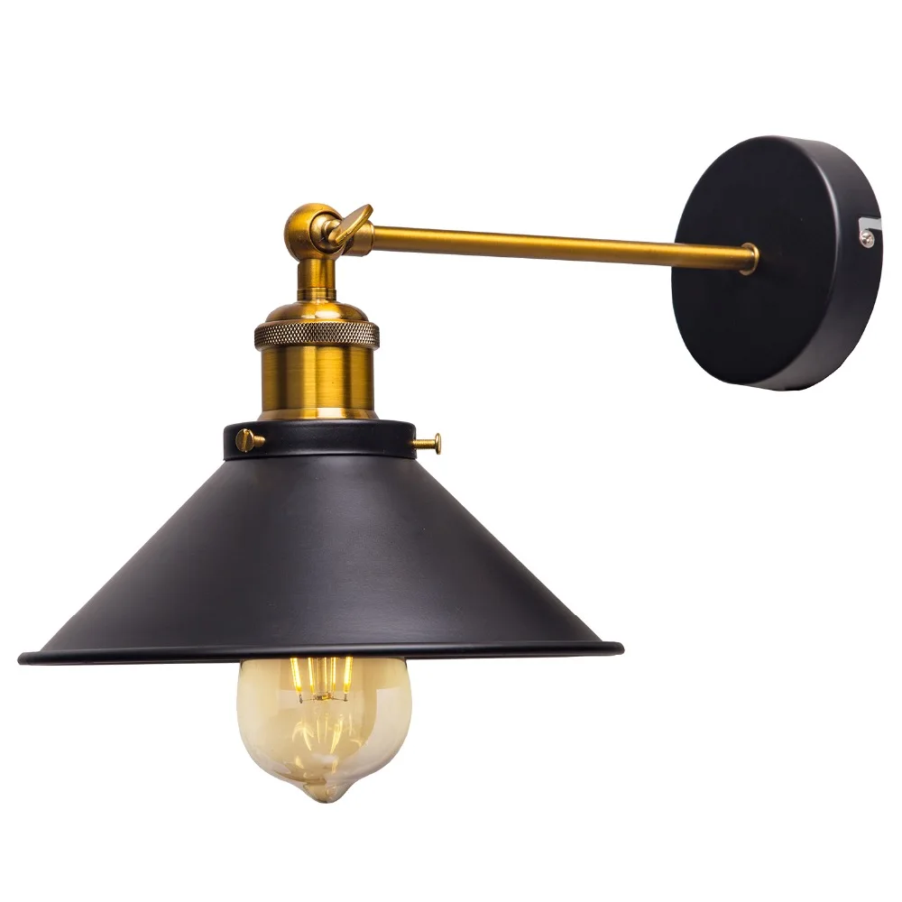 ZhaoKe Black Color Loft Industrial Wall Lamps Vintage Bedside Wall Light Metal Lampshade E27 Edison Bulbs 110V/220V
ZhaoKe Black Color Loft Industrial Wall Lamps Vintage Bedside Wall Light Metal Lampshade E27 Edison Bulbs 110V/220V