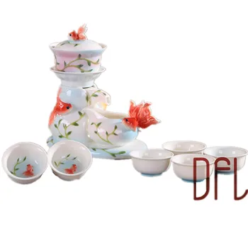 New 9PCS Automatic Enamel Tea Set Gaiwan Pot Cup Chinese Kung Fu Drinkware Creative 3D Goldfish Teaset
New 9PCS Automatic Enamel Tea Set Gaiwan Pot Cup Chinese Kung Fu Drinkware Creative 3D Goldfish Teaset
