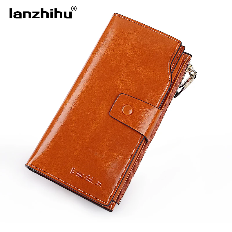 Genuine Leather Women Wallet RFID Blocking Functional Wallet Vintage Long Clutch Lady Wallet Card Holder Purse For iPhone 7 Plus
Genuine Leather Women Wallet RFID Blocking Functional Wallet Vintage Long Clutch Lady Wallet Card Holder Purse For iPhone 7 Plus