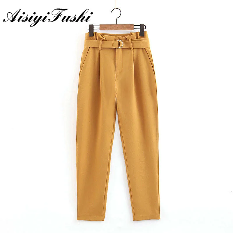 AISIYIFUSHI Khaki Suit Pants Womans Vintage Baggy Office Pants for Women Formal Pants Women High Waist Trousers Office Style
AISIYIFUSHI Khaki Suit Pants Womans Vintage Baggy Office Pants for Women Formal Pants Women High Waist Trousers Office Style