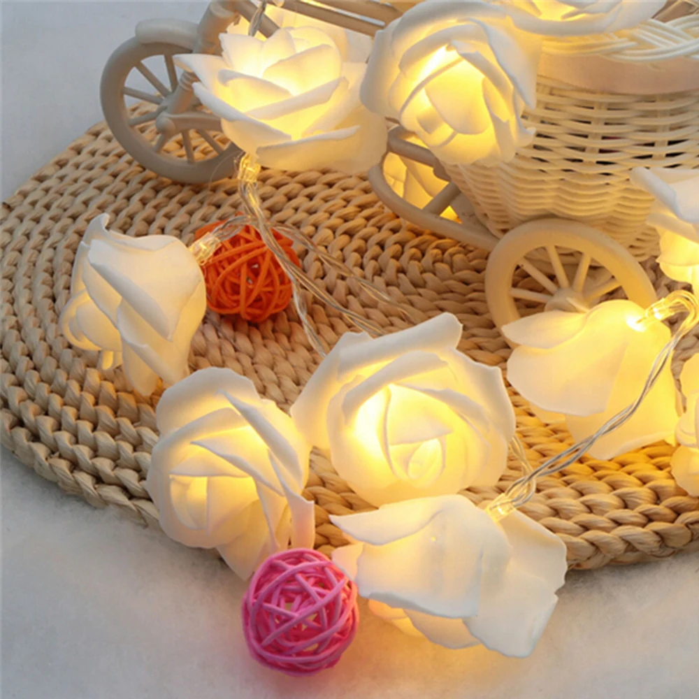 2.2M 20LED Rose Flower Led Christmas Lights New Year Wedding Romantic Christmas Decoration String Fairy Light Battery Operated 
2.2M 20LED Rose Flower Led Christmas Lights New Year Wedding Romantic Christmas Decoration String Fairy Light Battery Operated