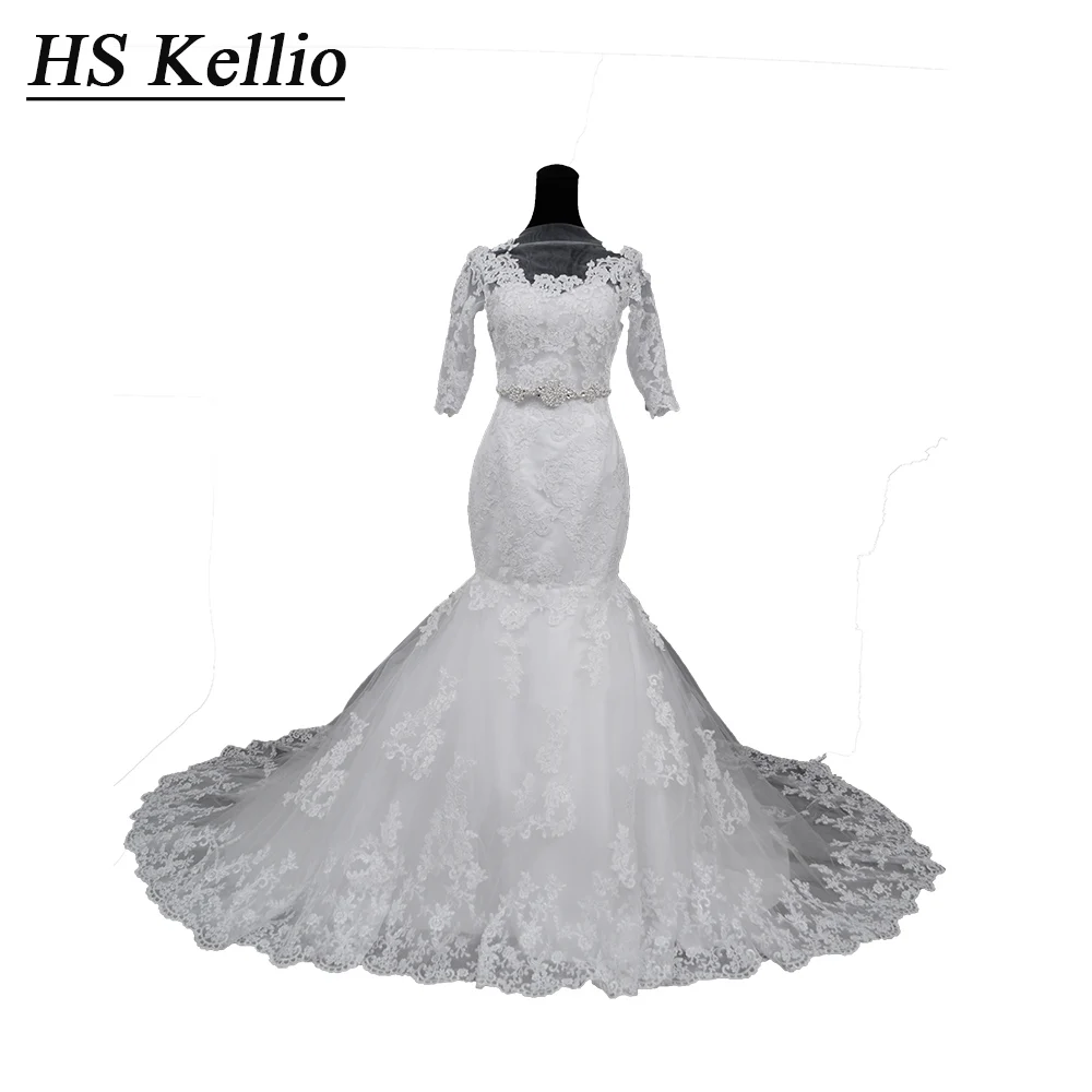 HS Kellio Fanbulous Lace Mermaid Wedding Dress With Detachable Jacket Chapel Train Bridal Dresses
HS Kellio Fanbulous Lace Mermaid Wedding Dress With Detachable Jacket Chapel Train Bridal Dresses
