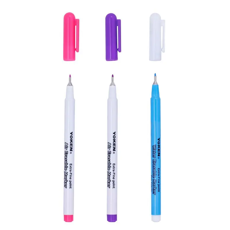 Air Erasable Fabric Marker Pen Textile Ink Water Soluble Fine Automatically Disappear Pens Vanishing Sewing Tool
Air Erasable Fabric Marker Pen Textile Ink Water Soluble Fine Automatically Disappear Pens Vanishing Sewing Tool