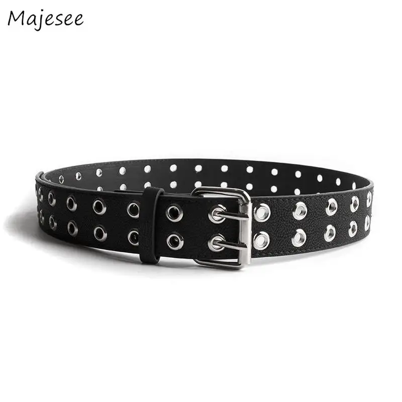 Belts Women Punk Streetwear Double Eyelets Grommet Metal Buckle Womens Waist Belt Simple Couple Trendy All-match Leisure Solid
Belts Women Punk Streetwear Double Eyelets Grommet Metal Buckle Womens Waist Belt Simple Couple Trendy All-match Leisure Solid