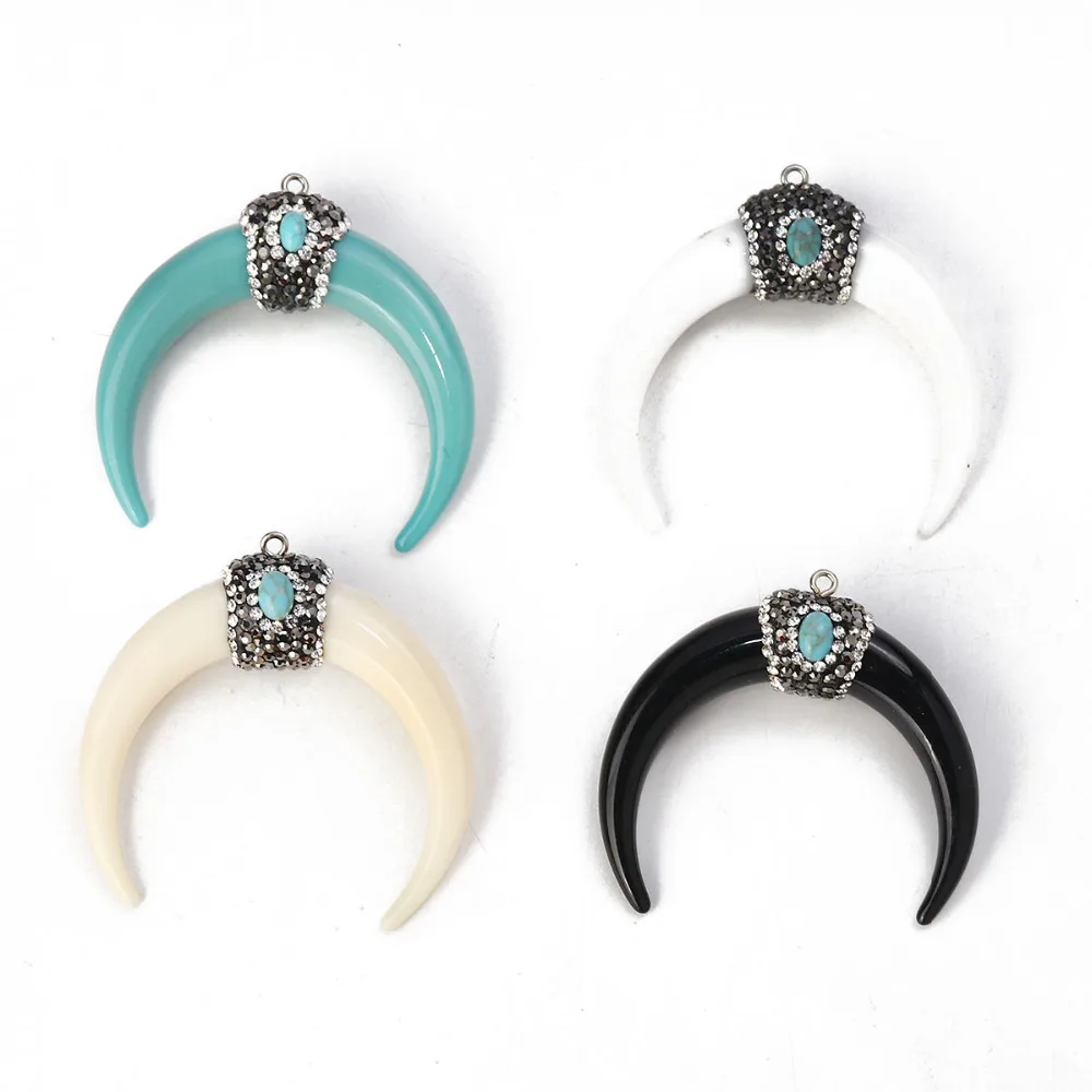 Doreen Box Resin Boho Chic Pendants Horn-shaped Micro Pave Clear Rhinestone 5.4cm x5cm(2 1/8" x2")-5.2cm x4.8cm(2" x1 7/8"),1PC
Doreen Box Resin Boho Chic Pendants Horn-shaped Micro Pave Clear Rhinestone 5.4cm x5cm(2 1/8" x2")-5.2cm x4.8cm(2" x1 7/8"),1PC
