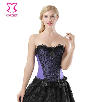 Corzzet Purple Satin Leaf Foral Overlay Ovebust Corsets And Bustiers Burlesque Sexy Gothic Women Shaper Body Steampunk Corselet
Corzzet Purple Satin Leaf Foral Overlay Ovebust Corsets And Bustiers Burlesque Sexy Gothic Women Shaper Body Steampunk Corselet
