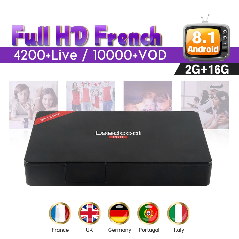 4K France IPTV Spain Android 8.1 Leadcool Pro Smart IPTV box with SUBTV 1 Year Code 2G 16G IPTV Italy Portugal Germany UK IP TV
4K France IPTV Spain Android 8.1 Leadcool Pro Smart IPTV box with SUBTV 1 Year Code 2G 16G IPTV Italy Portugal Germany UK IP TV