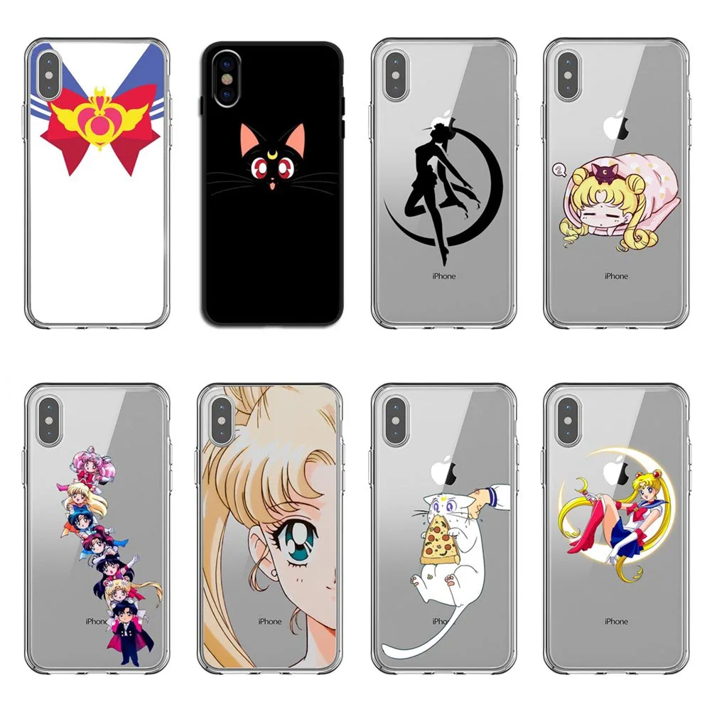 Прозрачный мягкий силиконовый чехол Kawaii Sailor Moon из ТПУ для iphone 5 5S SE 6 PLus 6s Plus 7 8 X10 XR XS