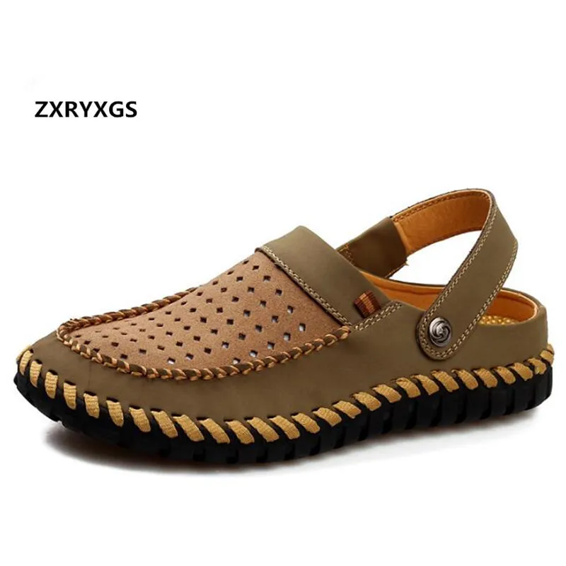 Hot Men'S Sandals 2019 Summer Soft Bottom Hole Roman Casual shoes Genuine Leather Sandals For Men Men Beach Sandals Slippers
Hot Men'S Sandals 2019 Summer Soft Bottom Hole Roman Casual shoes Genuine Leather Sandals For Men Men Beach Sandals Slippers