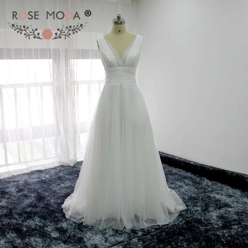 Женское платье с глубоким V образным вырезом из Мягкого Тюля|boho wedding dress|beach dresswedding
