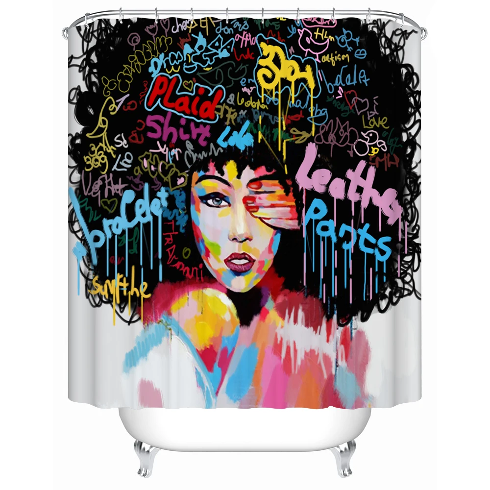 Fashion Hip Hop Girl with Big Black Hair Plaid Is So Charming African Girl Fabric Bathroom Shower Curtain for Home Bath Decor
Fashion Hip Hop Girl with Big Black Hair Plaid Is So Charming African Girl Fabric Bathroom Shower Curtain for Home Bath Decor