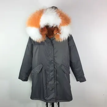 Fashion Long Gray Parka Womens Orange Thick liner Parka Jacket Big Raccoon fur Collar Jacket
Fashion Long Gray Parka Womens Orange Thick liner Parka Jacket Big Raccoon fur Collar Jacket