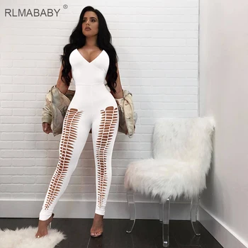 RLMABABY Sexy Deep V Neck Spaghetti Strap Long Jumpsuit Summer Backless Sleeveless Hollow Out Club Bodycon Overalls For Women
RLMABABY Sexy Deep V Neck Spaghetti Strap Long Jumpsuit Summer Backless Sleeveless Hollow Out Club Bodycon Overalls For Women