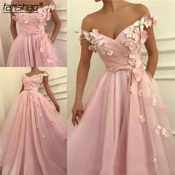 Elegant Pink Evening Dresses 2019 A Line Off Shoulders Pleats With Hand Made Flowers Long Arabic Prom Dress Formal
Elegant Pink Evening Dresses 2019 A Line Off Shoulders Pleats With Hand Made Flowers Long Arabic Prom Dress Formal