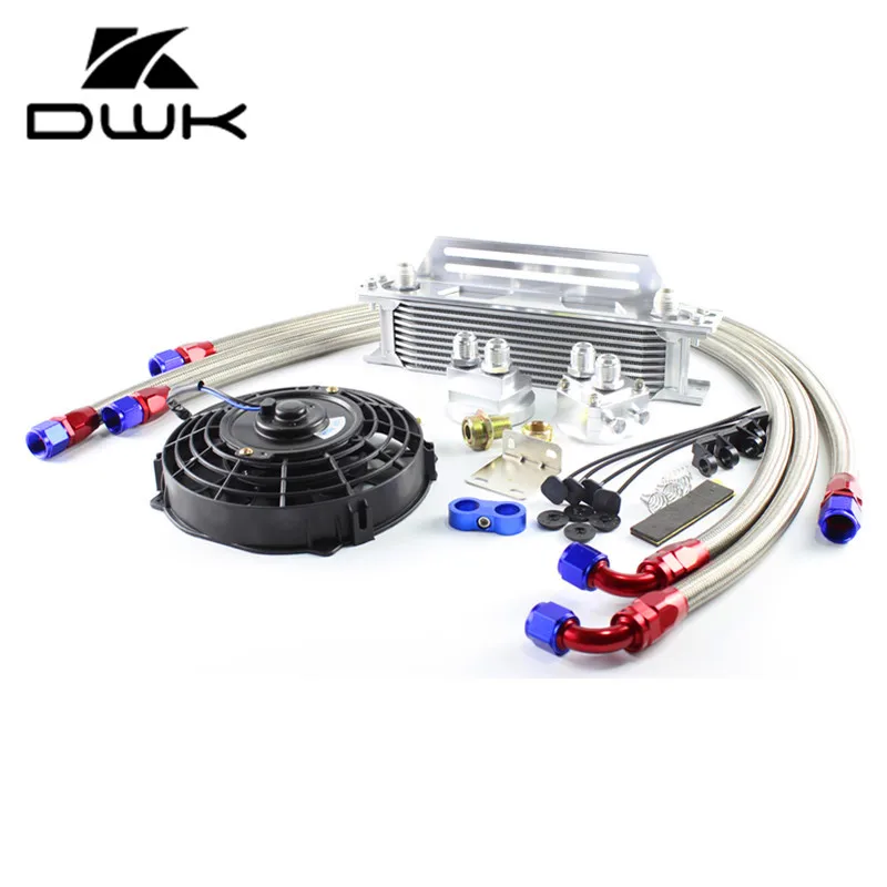 DWK-Universal 10 Row AN10 10Rows Oil Cooler Kits+Filter Adaptor Kits+Oil Cooler Bracket+7" Oil Cooler Fan OA-10SL-03SL-SF 
DWK-Universal 10 Row AN10 10Rows Oil Cooler Kits+Filter Adaptor Kits+Oil Cooler Bracket+7" Oil Cooler Fan OA-10SL-03SL-SF